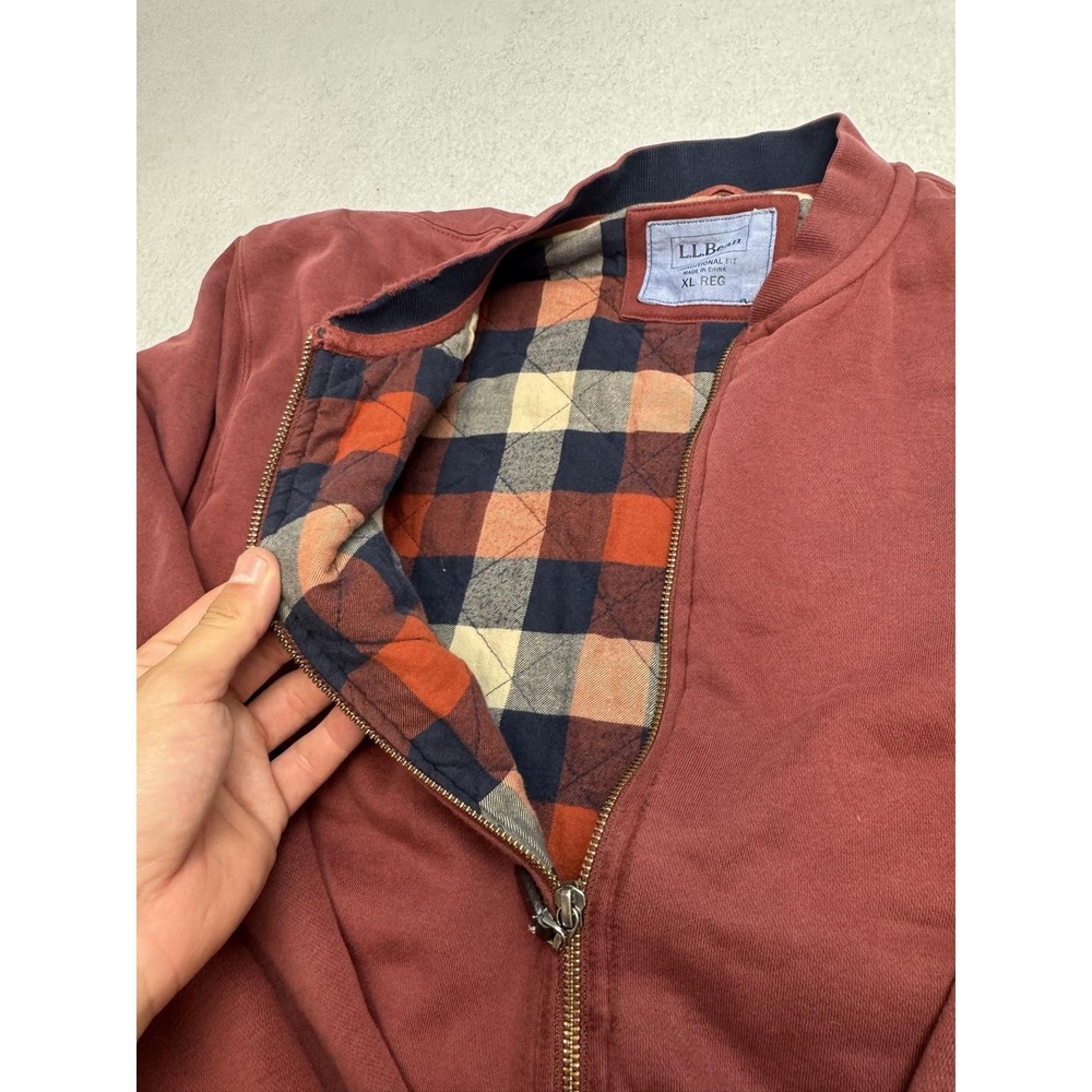 L.L. Bean Rust Red Bomber Jacket - Picture 3 of 9